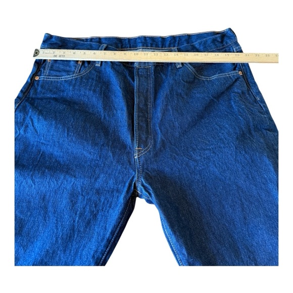 Levis 501 Jeans Mens 42x34 Blue Denim Straight Leg Button Fly Classic Fit - Picture 8 of 13
